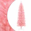 vidaXL Kunstmatige slanke kerstboom 180 cm PVC en staal Roze