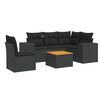 vidaXL 6-delige Loungeset met kussens poly rattan zwart
