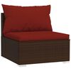 vidaXL 14-delige Loungeset met kussens poly rattan bruin