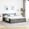 vidaXL Ottoman bed met matras 180x200cm stof donkergrijs