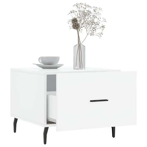 vidaXL Salontafels 2 st 50x50x40 cm bewerkt hout hoogglans wit