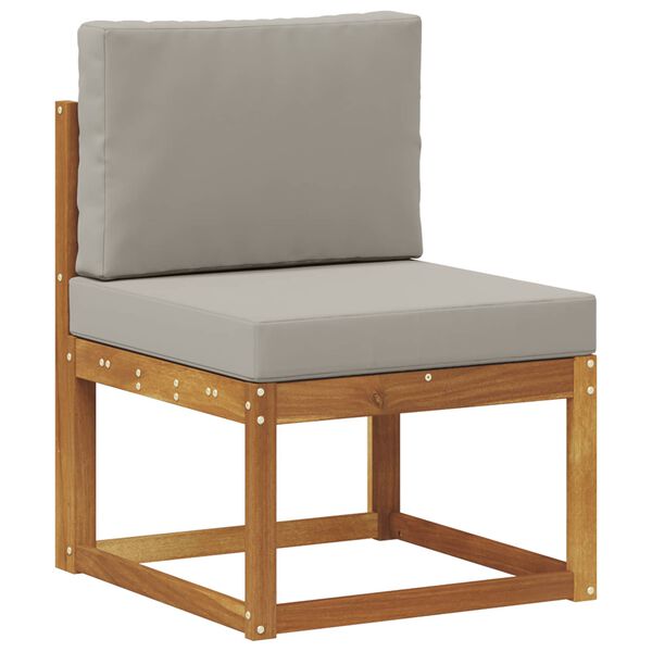 vidaXL Buiten bankenset met kussen 9 pcs Natuurlijk en Lichtgrijs