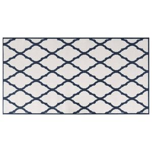 vidaXL Buitenkleed omkeerbaar 80x150 cm marineblauw en wit
