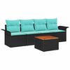 vidaXL Tuinbankenset 5 st 4-Aantal zitplaatsen Zwart en Turquoise