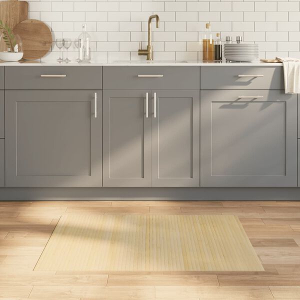 vidaXL Vloerkleed rechthoekig 70x100 cm bamboe lichtnaturel