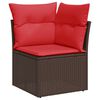vidaXL 6-delige Loungeset met kussens poly rattan bruin