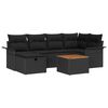 vidaXL Tuin Sofa Set met kussen met opslag 7 pcs Zwart Poly riet