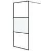 vidaXL Inloopdouchewand 90x195 cm halfmat ESG-glas zwart