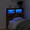 vidaXL Hoofdbordkast met LED-verlichting 100x17x102 cm gerookt eiken