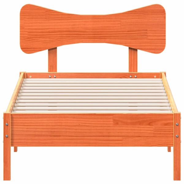vidaXL Bedframe zonder matras massief grenenhout wasbruin 90x200 cm