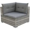 vidaXL 10-delige Loungeset met kussens poly rattan grijs