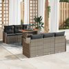 vidaXL Tuin Sofa Set met opslag 7 pcs Grijs Poly riet