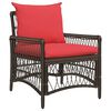 vidaXL Tuinstoel met kussen Bruin 73 x 61 x 77 cm poly rattan