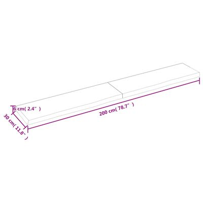 vidaXL Wandschap 200x30x(2-6)cm behandeld massief eikenhout lichtbruin