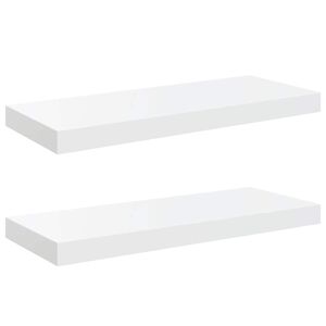 vidaXL Wandschappen zwevend 2 st 60x23,5x3,8 cm MDF hoogglans wit