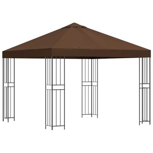 vidaXL Paviljoen 3 x 3 m Bruin Polyester en staal 190 gsm