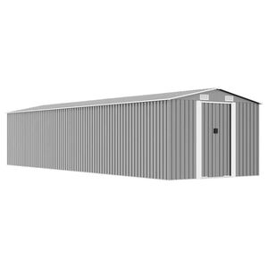 vidaXL Tuinschuur 257x779x181 cm gegalvaniseerd staal grijs