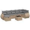 vidaXL 8-delige Loungeset met kussens poly rattan gemengd beige