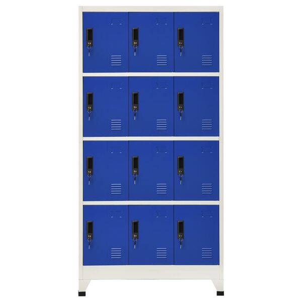 vidaXL Lockerkast 90x45x180 cm staal grijs en blauw