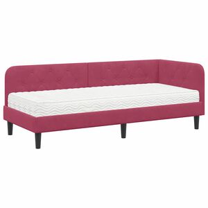 vidaXL Hoekbedframe Wijnrood 80 x 200 cm Fluweel