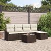 vidaXL Tuin Sofa Set met kussen 6 pcs Bruin Poly riet
