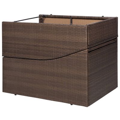 vidaXL Ligbed met kussen poly rattan bruin