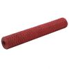 vidaXL Kippengaas 25x1 m staal met PVC coating rood