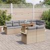 vidaXL Tuinbankenset met kussen 9 pcs Beige en Licht Grijs poly rattan