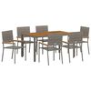 vidaXL Tuin eettafelset 7 st Grijs poly rattan