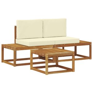 vidaXL Buiten bankenset 3 st Naturel Massief Acaciahout en Polyester