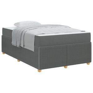 vidaXL Bedframe met matras Donkergrijs 120 x 200 cm Stof