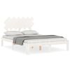 vidaXL Bedframe met hoofdbord massief hout wit