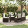 vidaXL Tuin eettafelset 5 pcs Bruin poly rattan