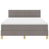 vidaXL LED Box Spring Bed met matras met LED Taupe 140 x 190 cm Stof