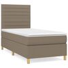 vidaXL Boxspring met matras stof taupe 80x200 cm