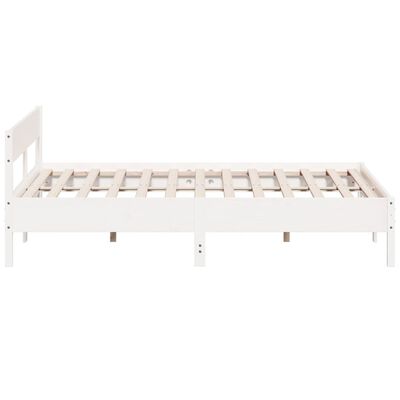 vidaXL Bedframe met hoofdbord massief grenenhout wit 180x200 cm