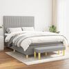 vidaXL Boxspring met matras stof lichtgrijs 140x200 cm