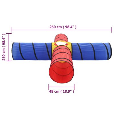 vidaXL Kinderspeeltunnel met 250 ballen meerkleurig