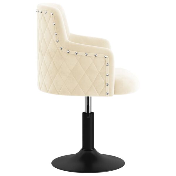 vidaXL Eetkamerstoel draaibaar fluweel cr&egrave;mekleurig