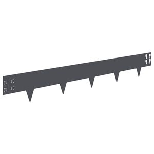 vidaXL Gazonrand 20 st 100 x 15 cm Staal Antracietkleurig