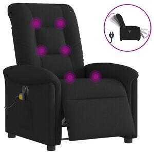 vidaXL Massagestoel elektrisch verstelbaar stof zwart