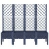 vidaXL Plantenbak met latwerk 160x40x142 cm polypropeen blauwgrijs