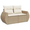 vidaXL 10-delige Loungeset met kussens poly rattan beige