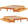 vidaXL Bedframe met lades massief grenenhout wasbruin 140x200 cm