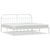 vidaXL Bedframe met hoofdbord metaal wit 193x203 cm