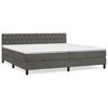 vidaXL Boxspring met matras fluweel donkergrijs 200x200 cm
