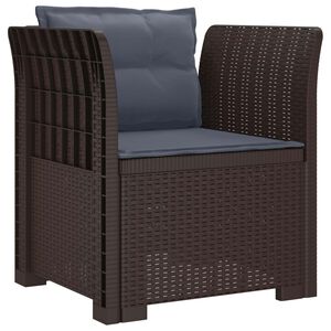 vidaXL E&eacute;npersoons Fauteuil met Kussens Rattan Look PP Bruin