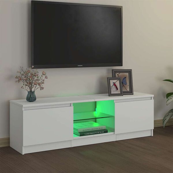 vidaXL Tv-meubel met LED-verlichting 120x30x36 cm wit