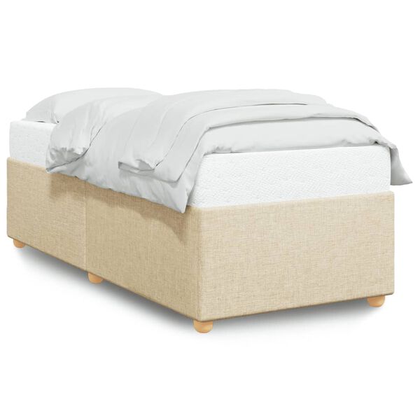vidaXL Bedframe zonder matras 80x200 cm stof crèmekleurig