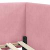 vidaXL Hoekbedframe met Matras met hoofdeinde 2 pcs Roze Fluweel